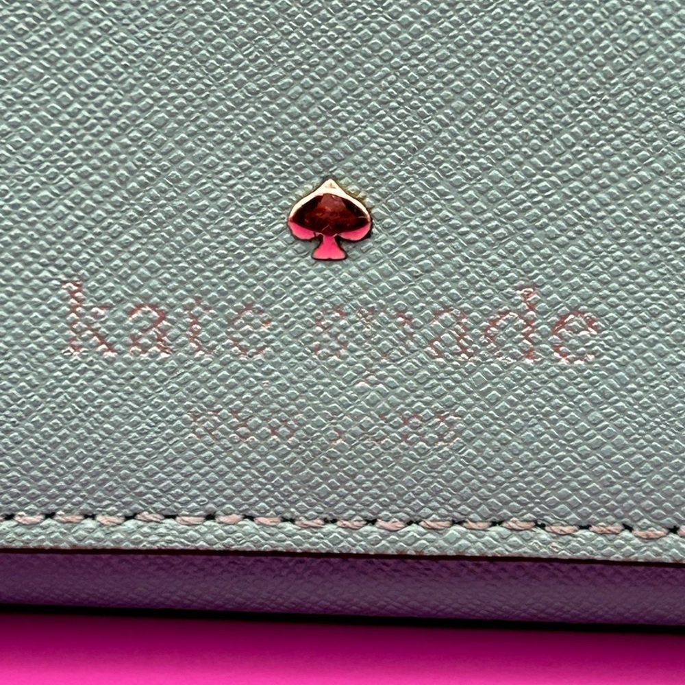 Kate Spade Cedar Street Aqua Blue Small Bi-fold Wallet 4.5” x 3.5” - Picture 8 of 11